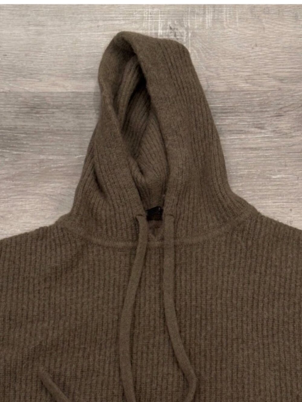 Jenni Kayne Hooded Sweater Baby Alpaca Wool Relaxed Knit Olive Green Womens XXL - Picture 3 of 8